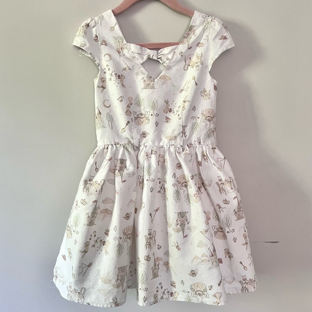LuluRain Bunny Castle Tea Party Fairytale Dress Girls Sz 5 - Picture 3 of 7